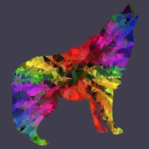 Colourful Geometric Wolf