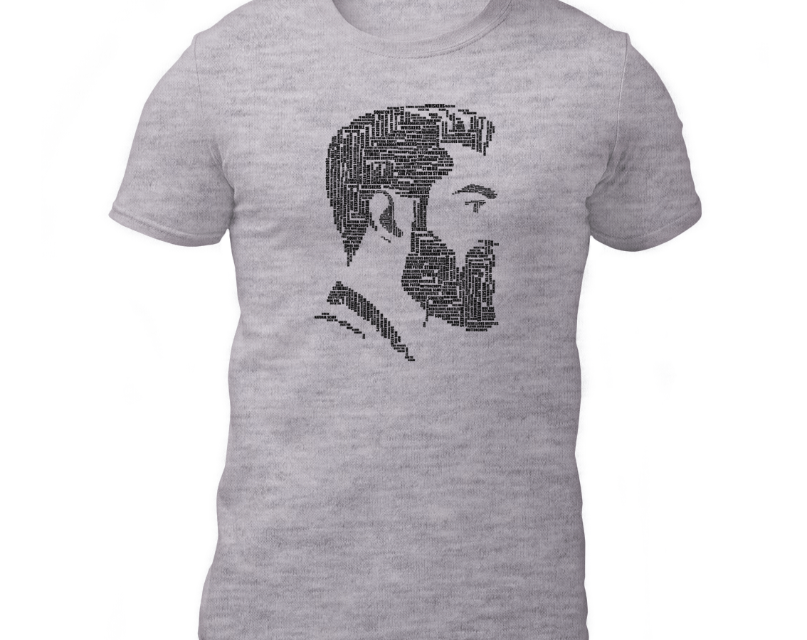 Typographic Bearded Man