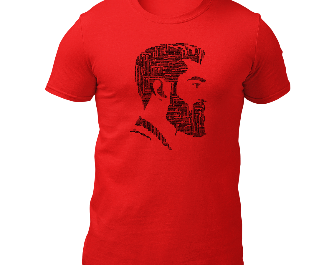 Typographic Bearded Man