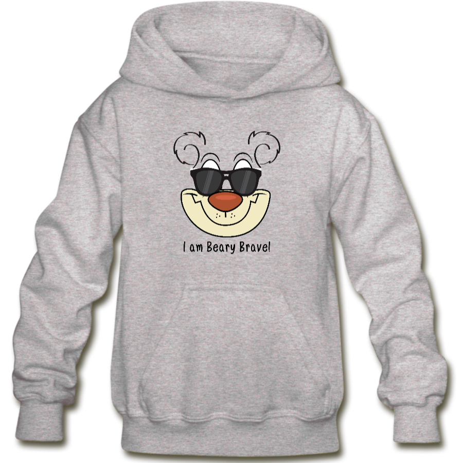 I am Beary Brave Hoodie – melange-grey