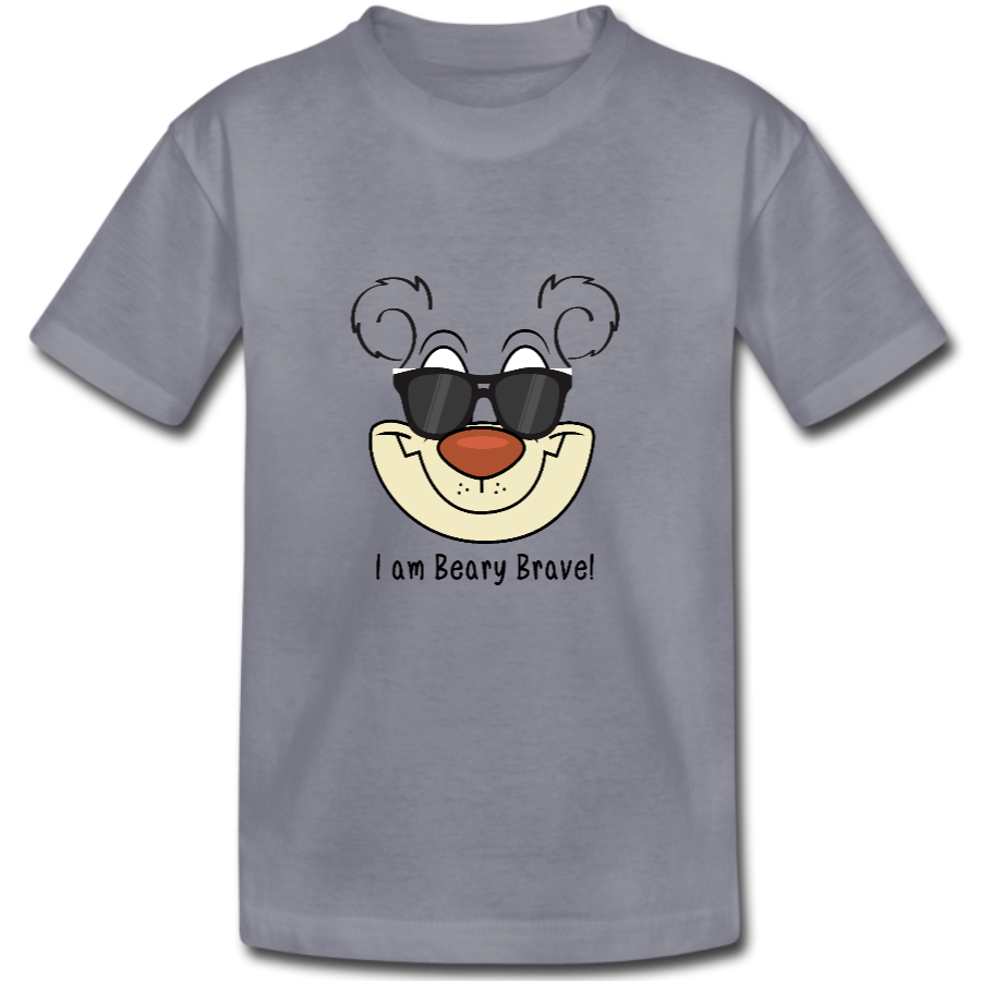 The Bears of Blueberry Forest ‘I am Beary Brave’ t-shirt – melange-grey