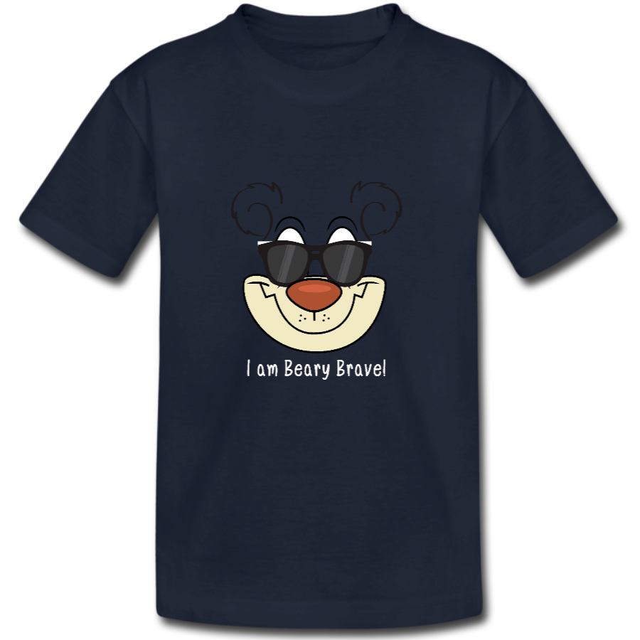 The Bears of Blueberry Forest ‘I am Beary Brave’ t-shirt – navy