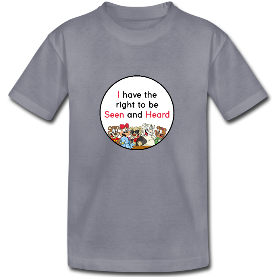 The Bears of Blueberry Forest ‘I Have the Right to be Seen and Heard’ t-shirt – melange-grey