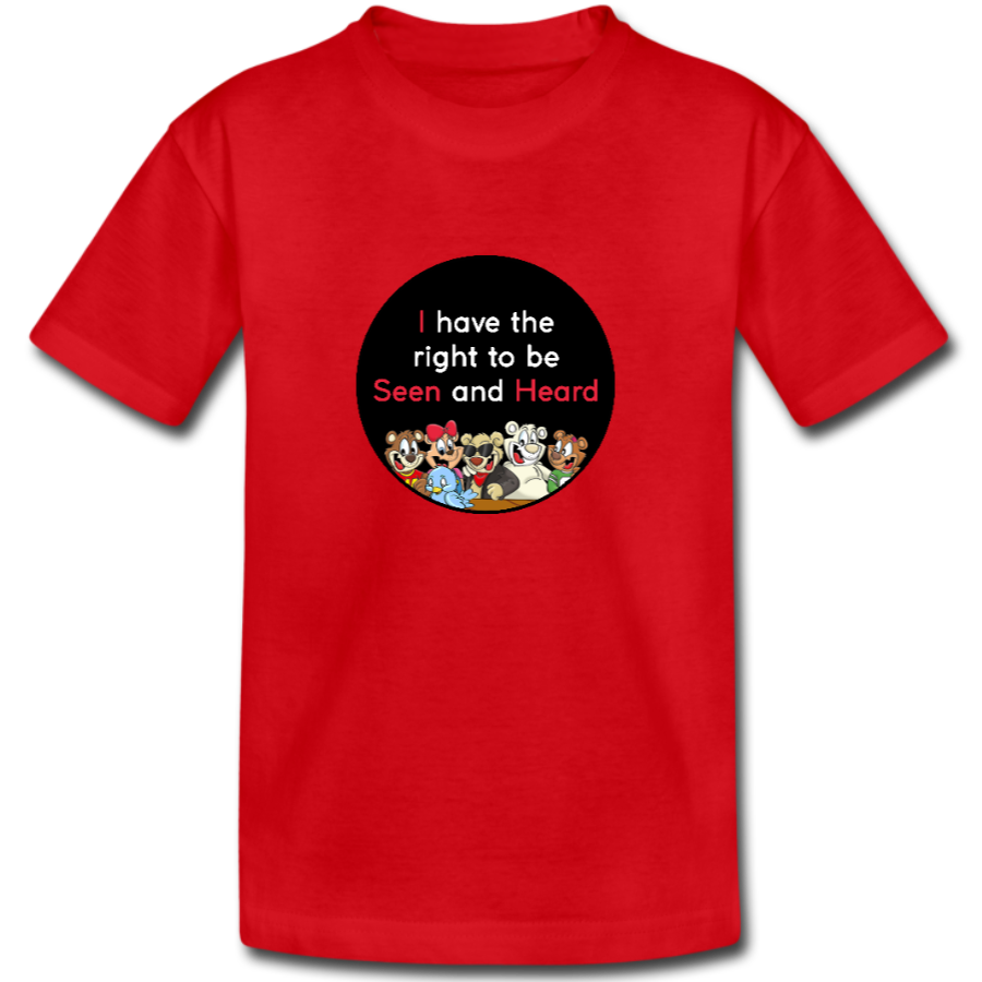 The Bears of Blueberry Forest ‘I Have the Right to be Seen and Heard’ t-shirt – red