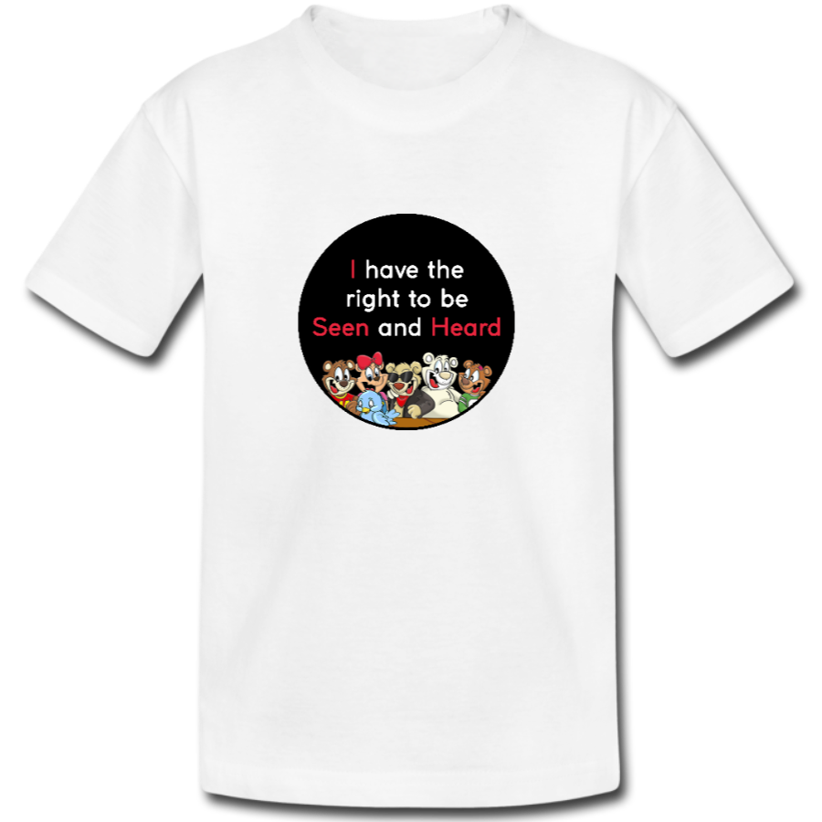 The Bears of Blueberry Forest ‘I Have the Right to be Seen and Heard’ t-shirt – white