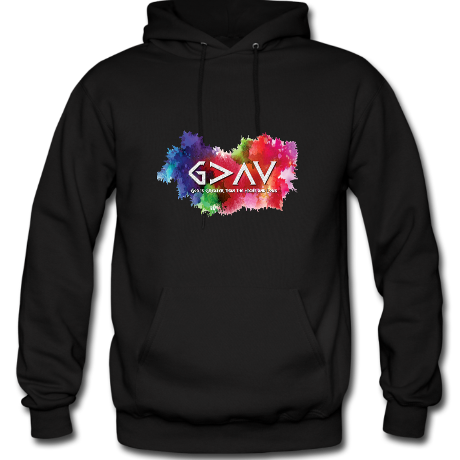 God is Greater than the Highs and Lows Hoodie - Black