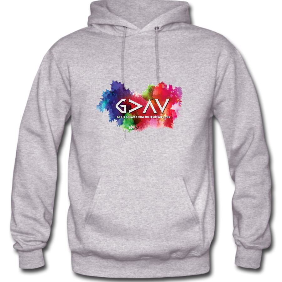 God is Greater than the Highs and Lows Hoodie Grey