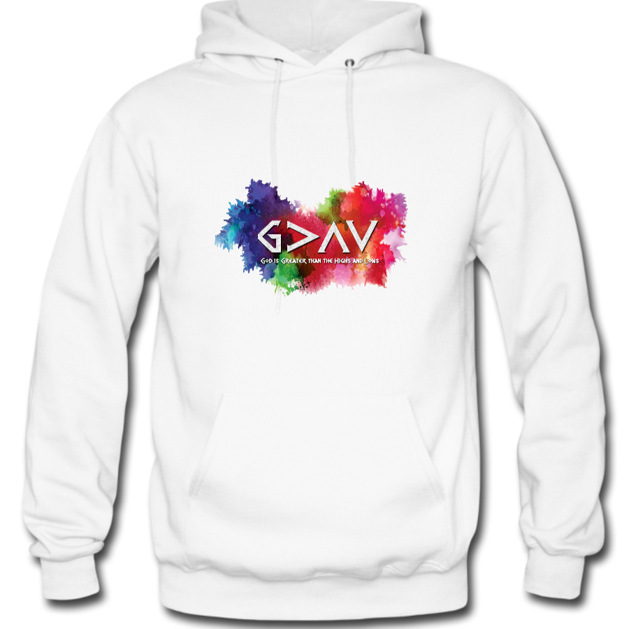 God is Greater than the Highs and Lows Hoodie White