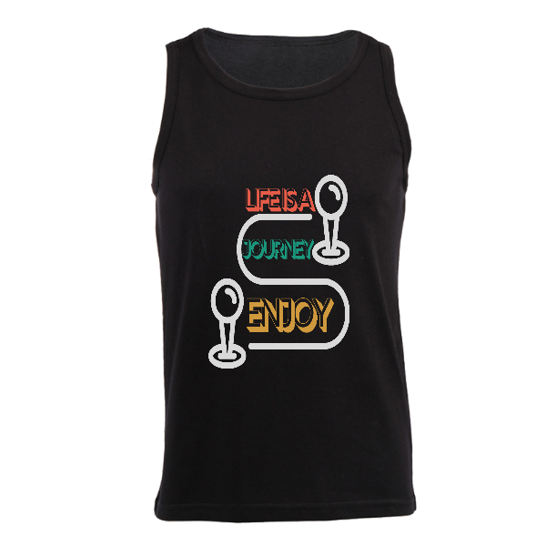 Alizteasetees  Mens Vest – Life is a journey enjoy.