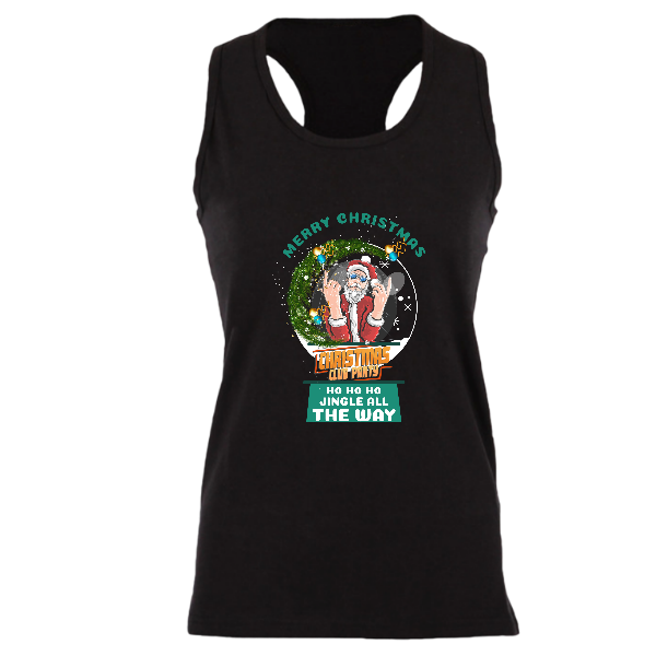 Alizteasetees Womens Racerback – Merry Christmas Jingle all the way.