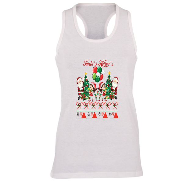 Alizteasetees Womens Racerback – Santas Helpers.