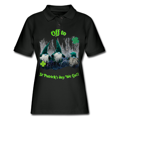 Three Irish Gnome’s Welcoming St’ Patrick’s day-shamrock Ireland-Womans Golf shirt