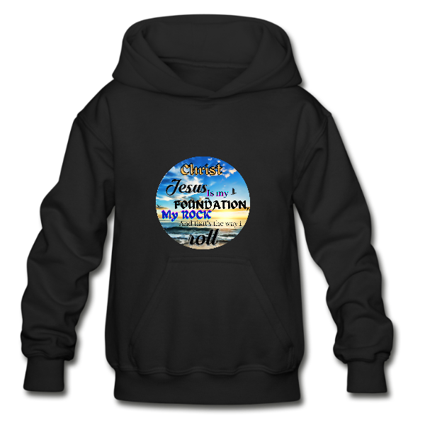 Christ Jesus is my foundation My Rock  Kids Hoodie