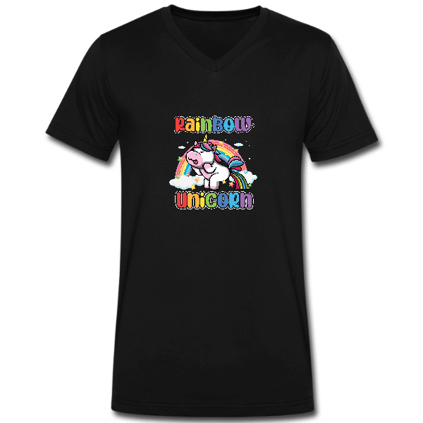 Rainbow Unicorn Mens V-Neck