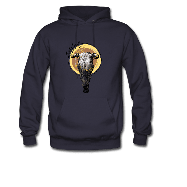 Golden sun cow skull hoodie