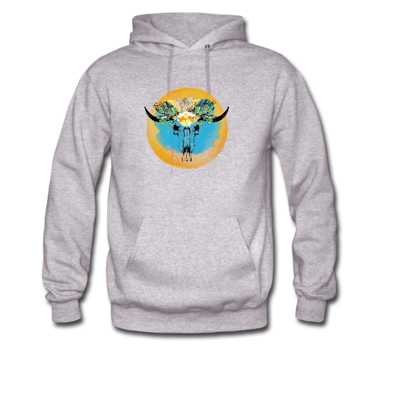 Ray of sun cow skull hoodie