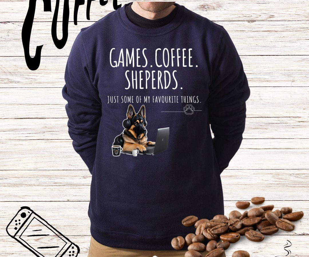 Coffee.Games.Sheperds Men and Woman Sweater