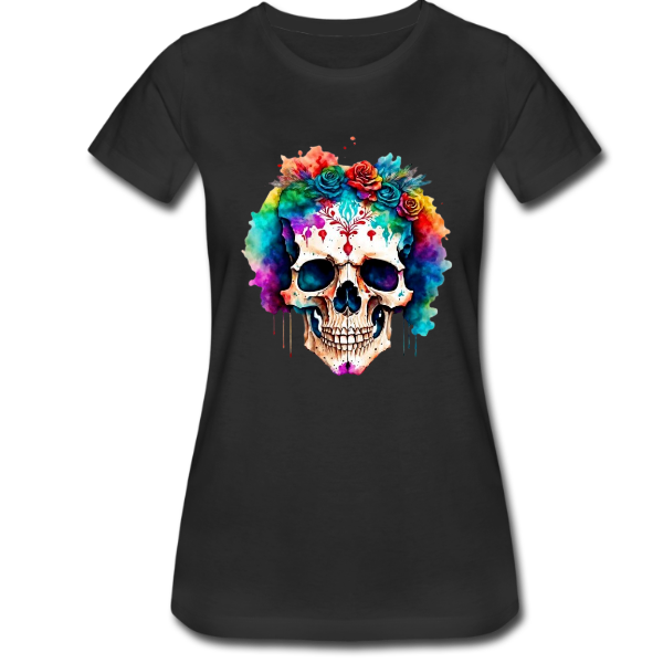 Ladies Water Color Scull T