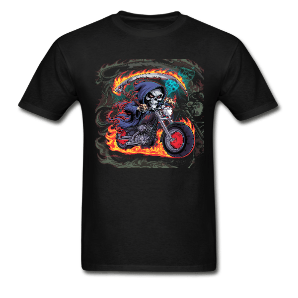Scythe Wielding Grim Reaper On Motorcycle T-Shirt