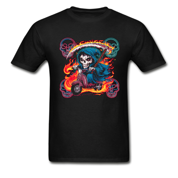 Scythe Wielding Grim Reaper On Scooter T-Shirt