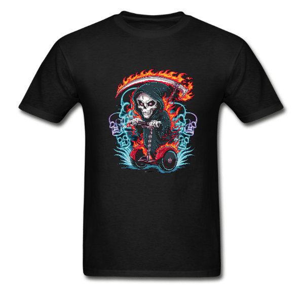 Scythe Wielding Grim Reaper On Scooter T-Shirt