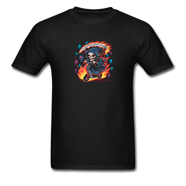 Scythe Wielding Grim Reaper On Scooter T-Shirt