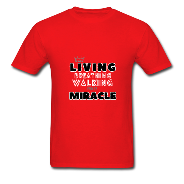 Living Breathing Walking Miracle Unisex Tee Dark Colours