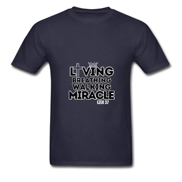 Living Breathing Walking Miracle Unisex Tee Dark