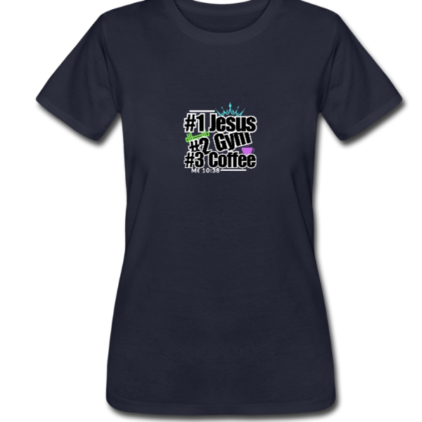 Jesus Gym Coffee Women’s Tee Dark