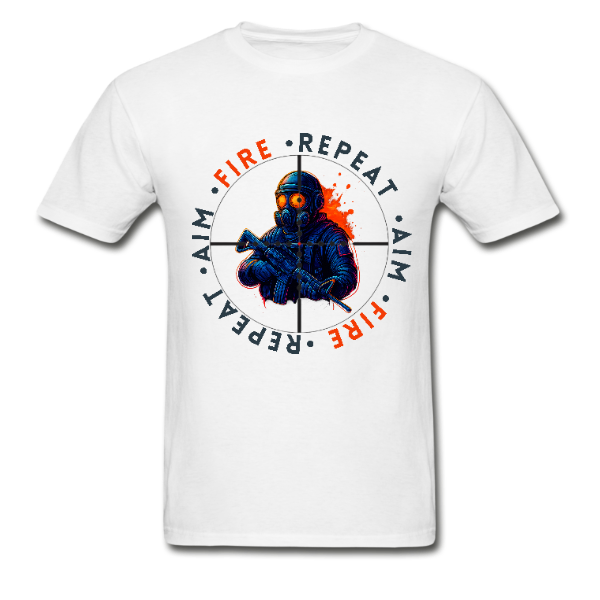 Aim, Fire Repeat T-Shirt White